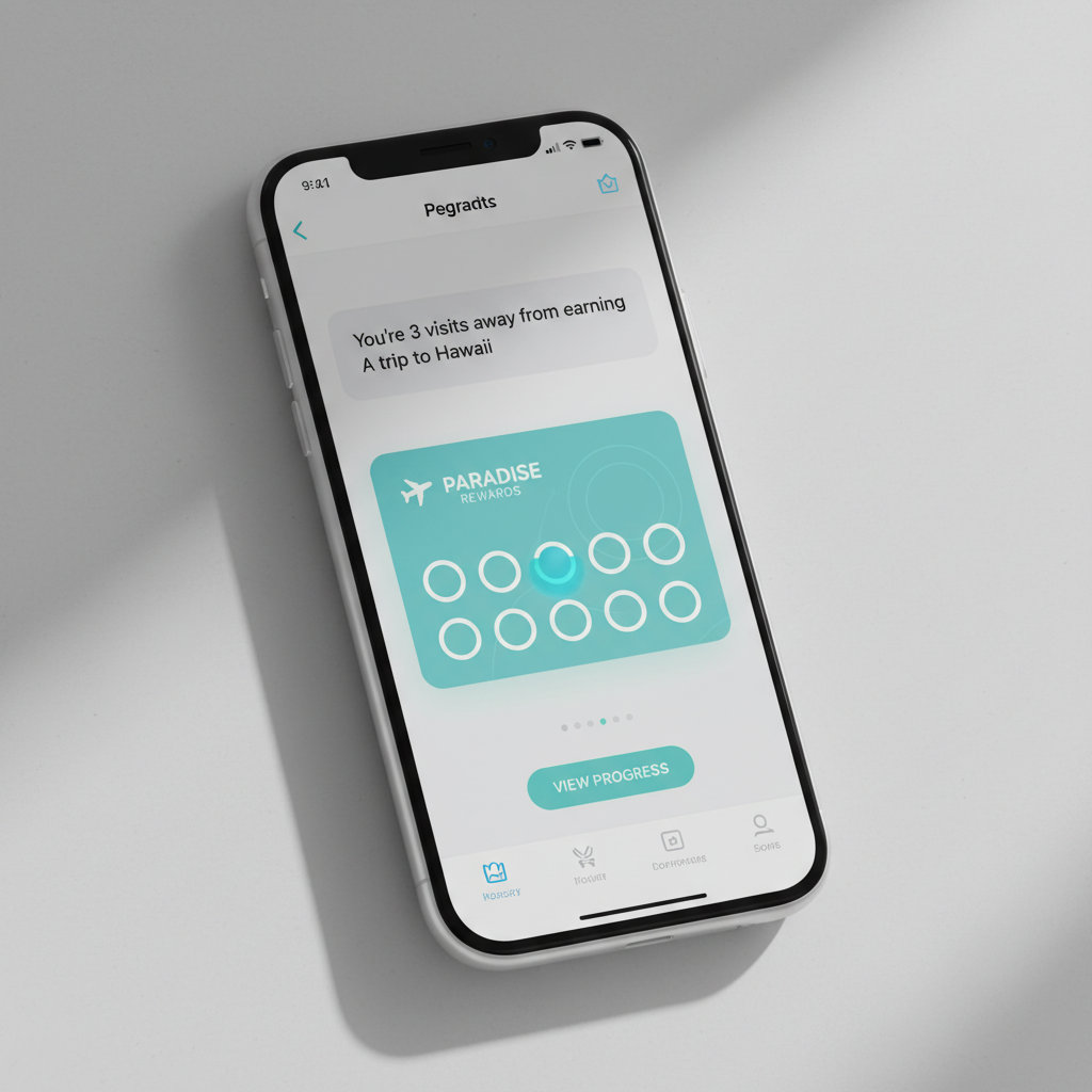Smartphone displaying loyalty reward push notification