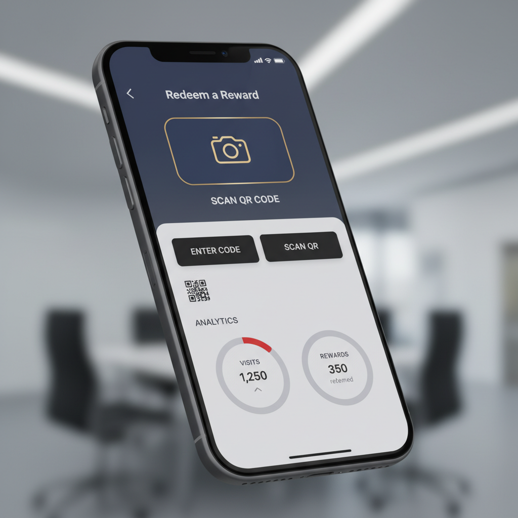 QR code being scanned on smartphone for reward redemption